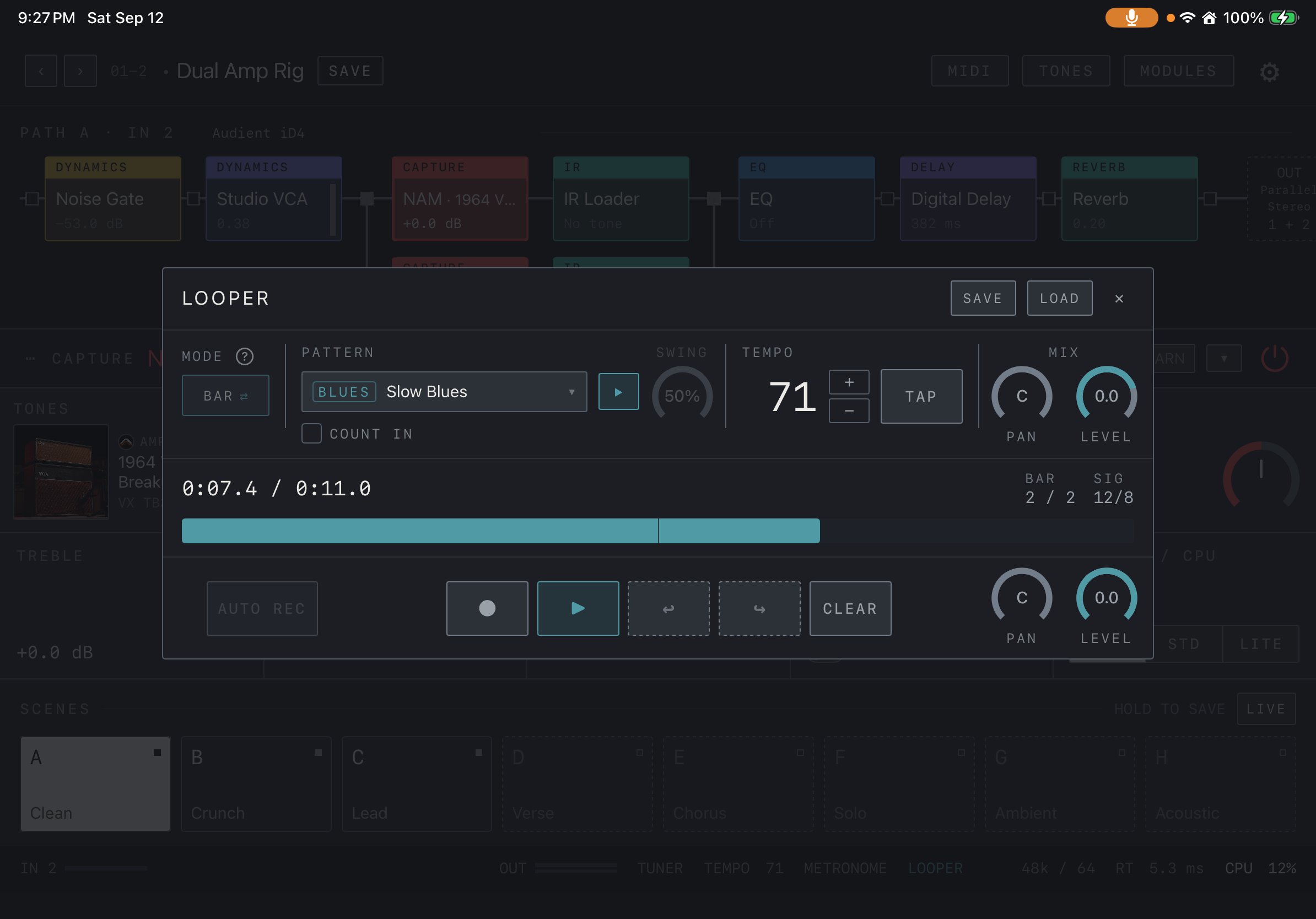 NAM FX — iPad — Looper · recording and rhythm