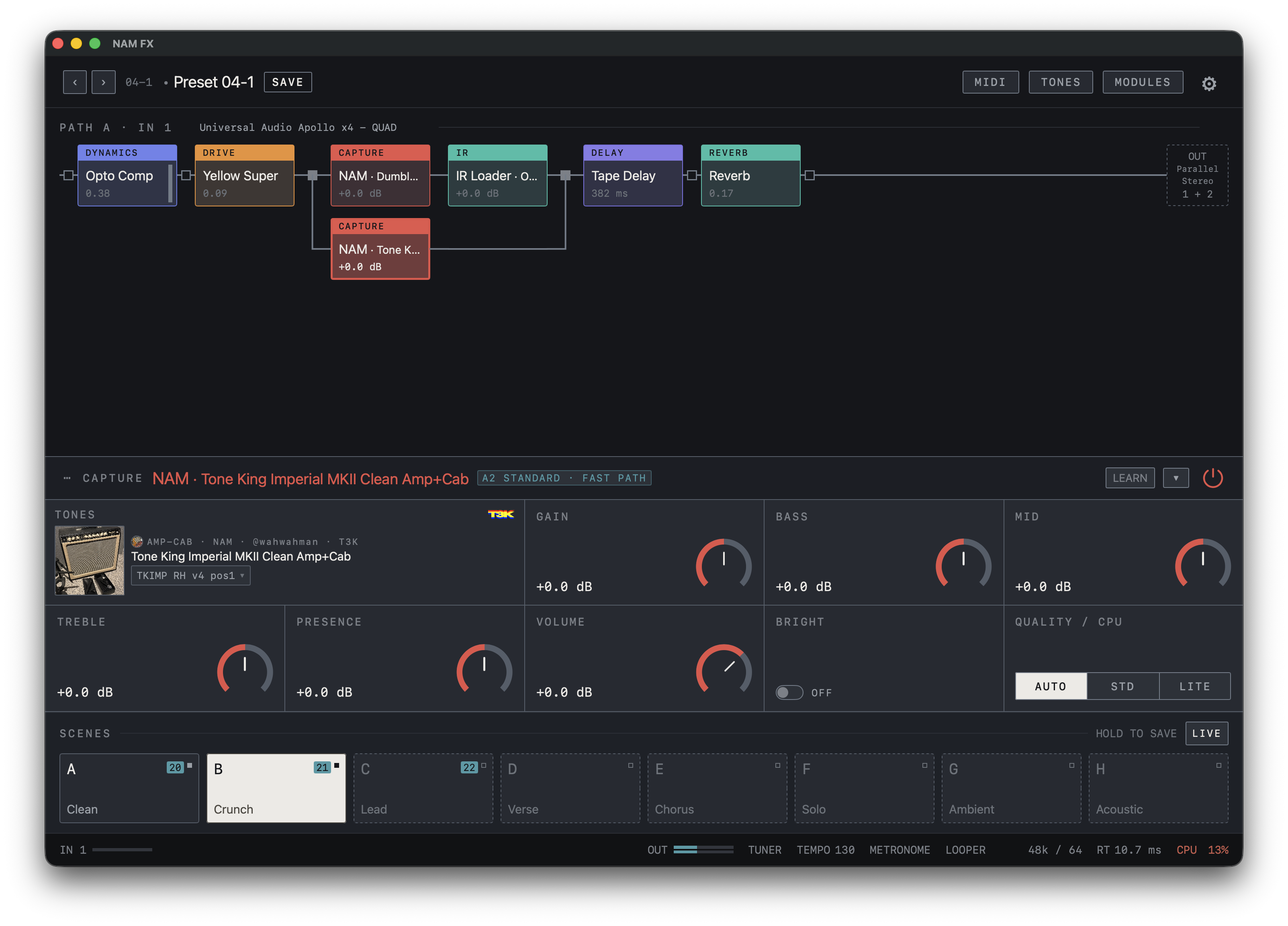 NAM FX — Mac — Editor · full chain view