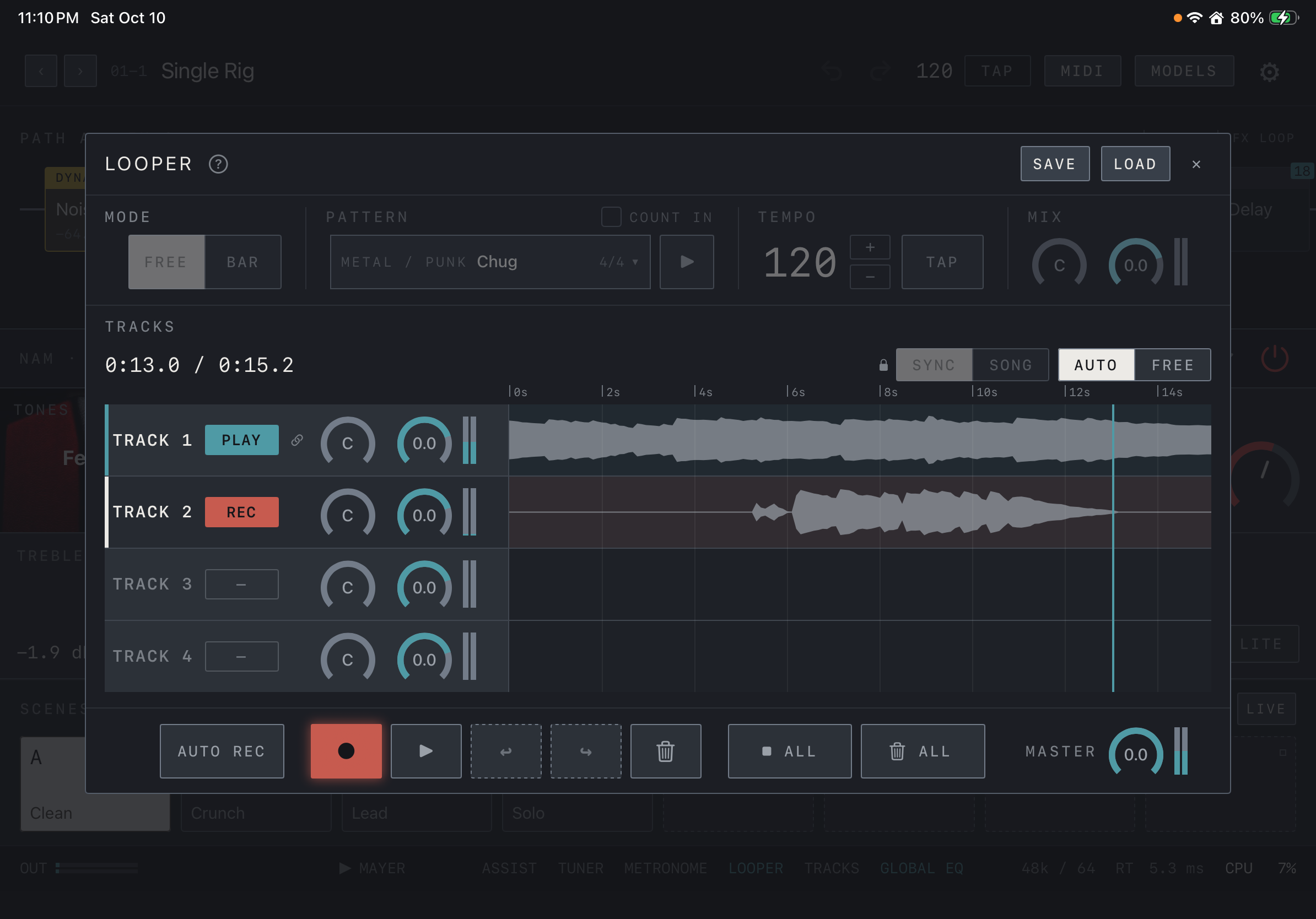 NAM FX on iPad — Record and layer