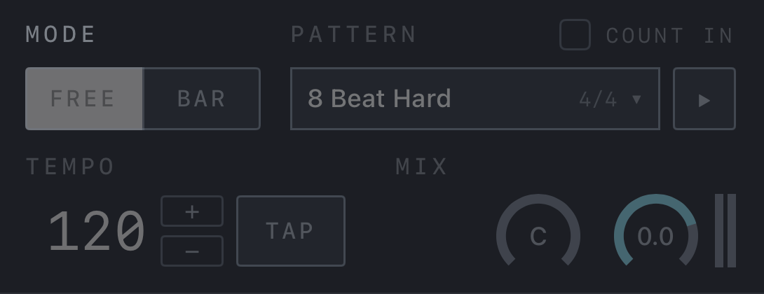 NAM FX on iPhone — Drum patterns and BAR mode