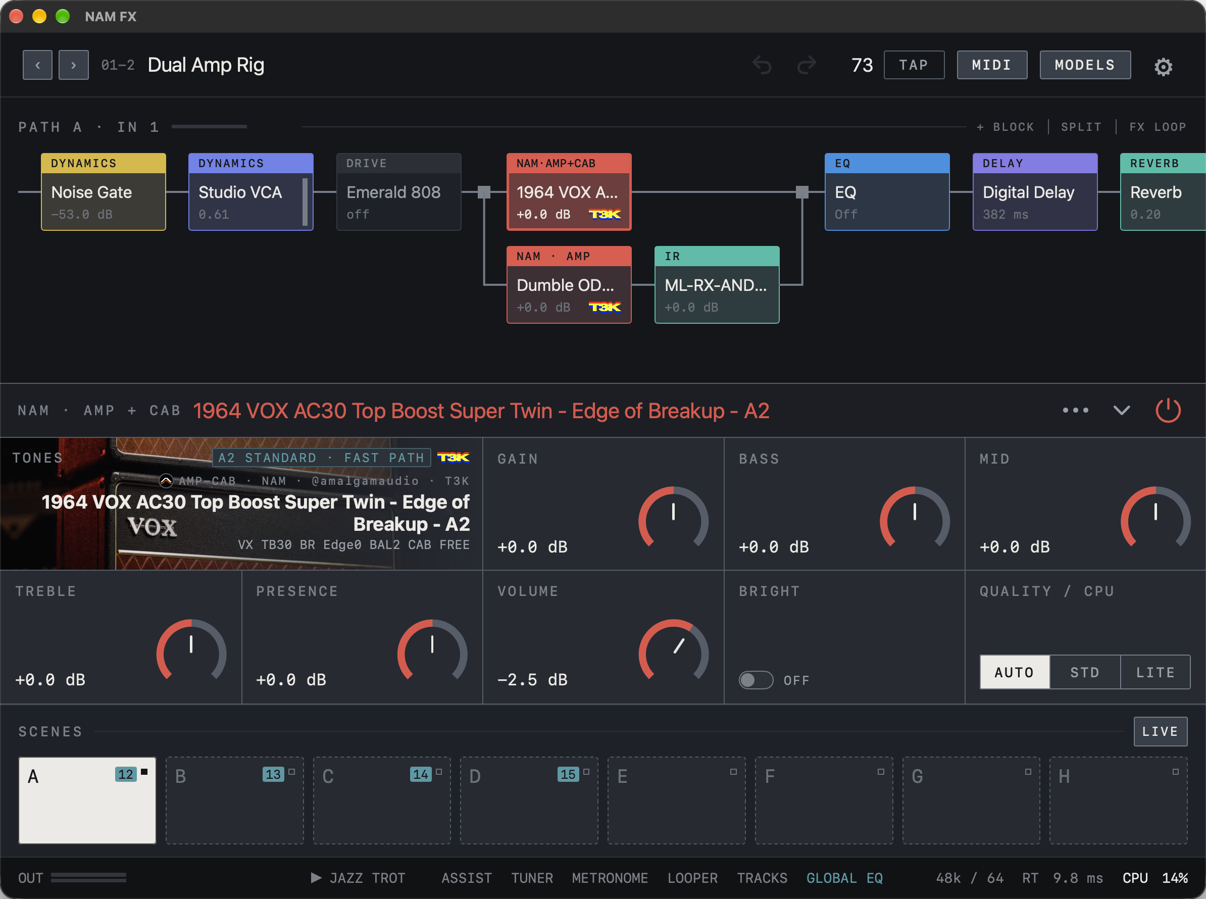 NAM FX on Mac — Parallel branches and merge