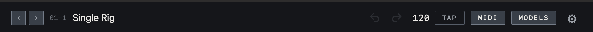 NAM FX on Mac — Top bar