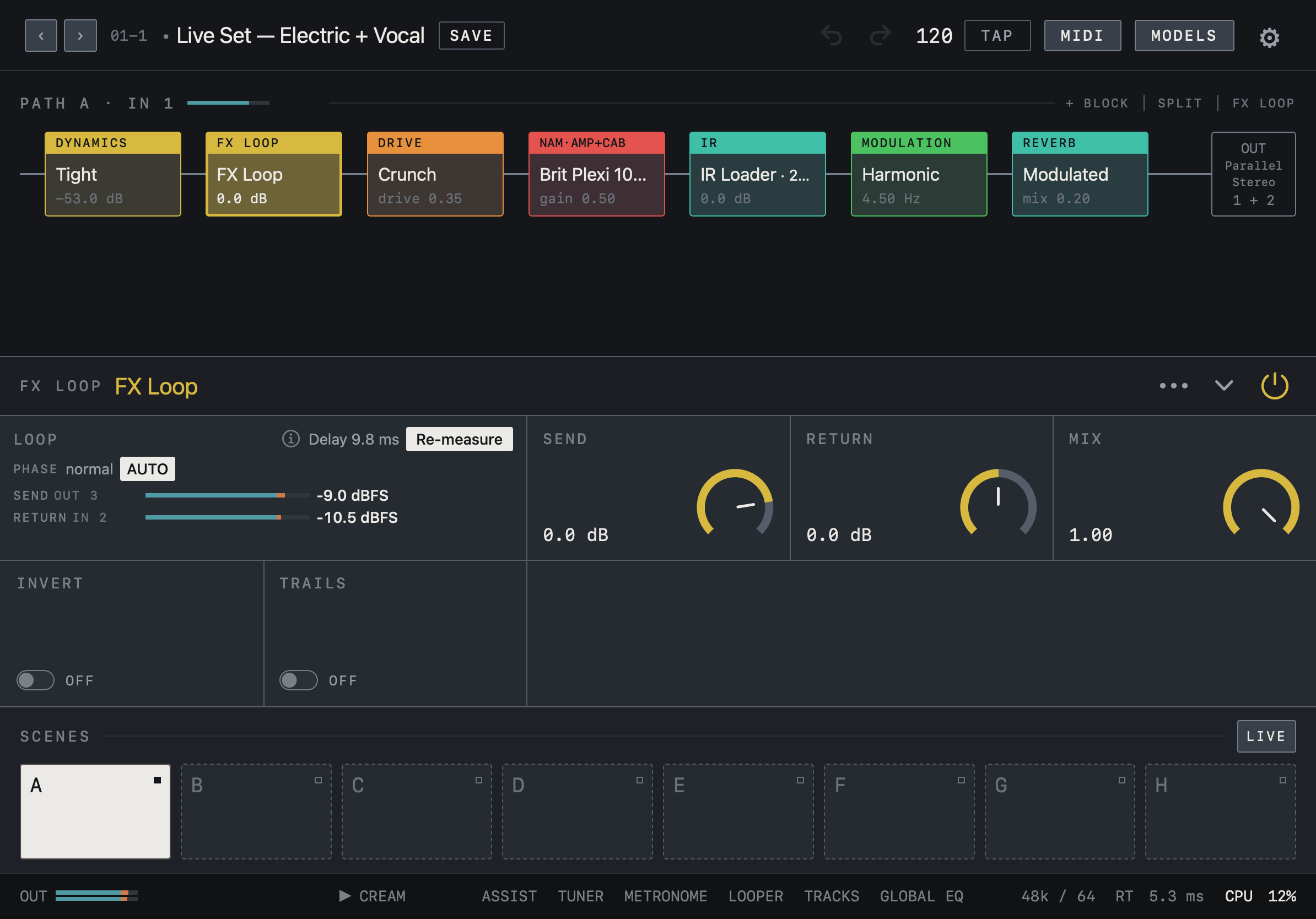 NAM FX — iPad — FX Loop block