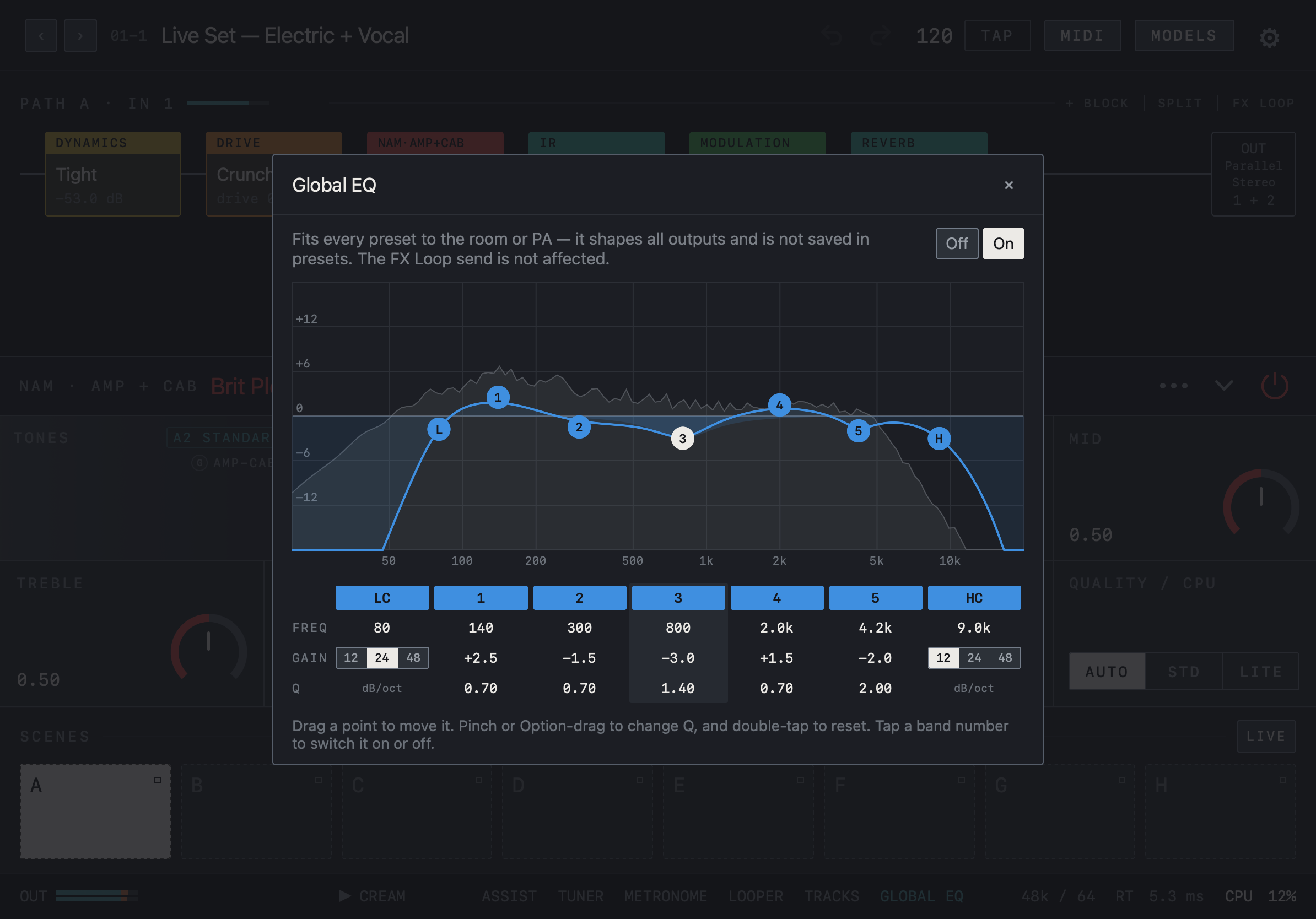 NAM FX — iPad — Global EQ