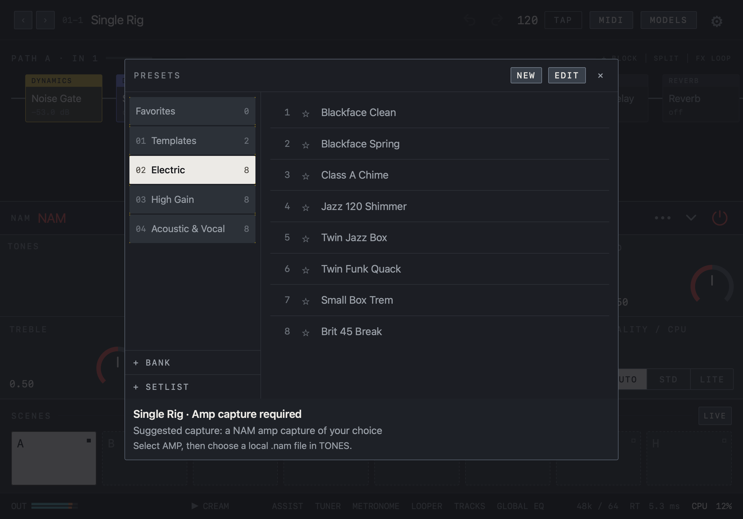 NAM FX — iPad — Presets