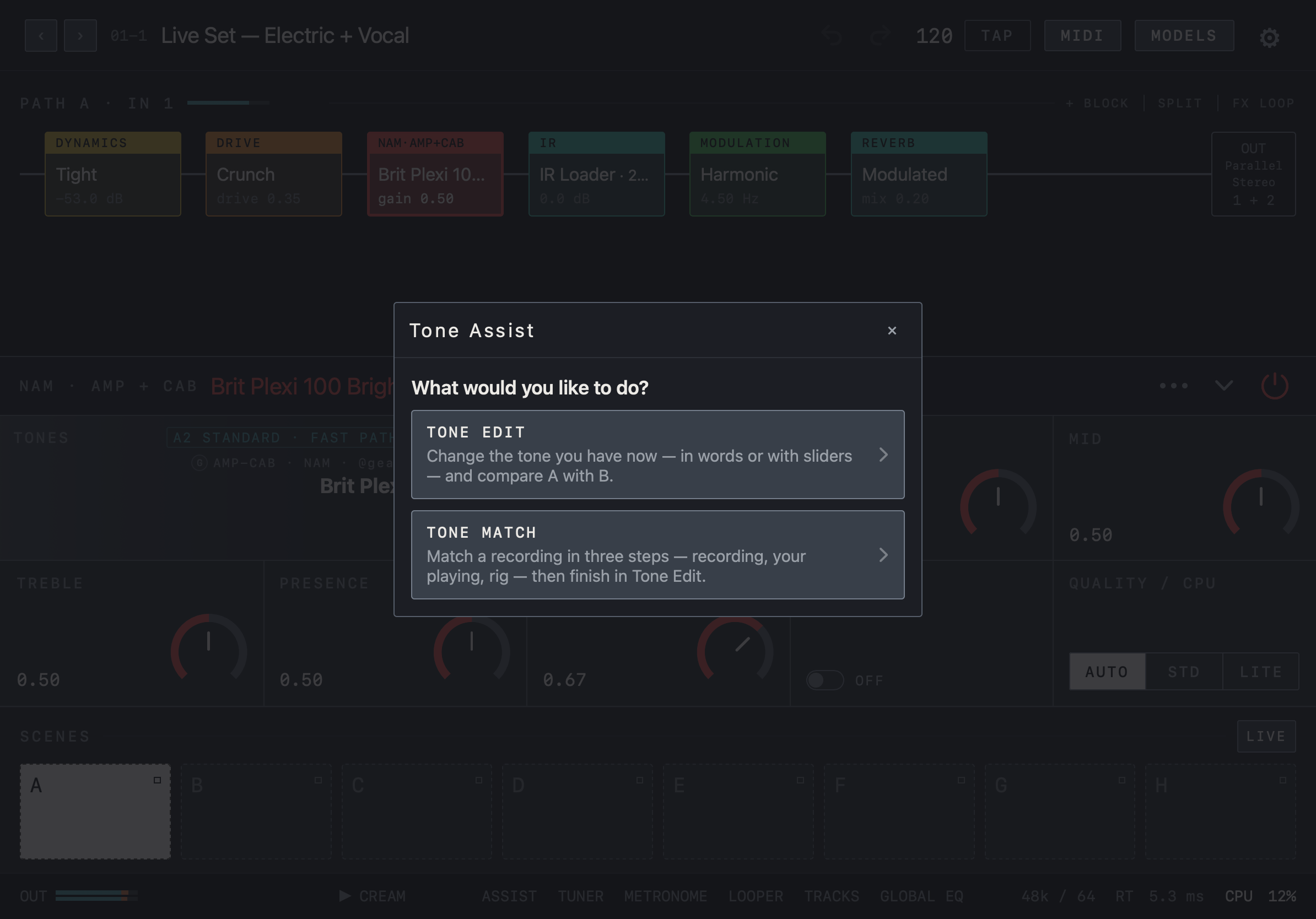 NAM FX — iPad — Tone Assist
