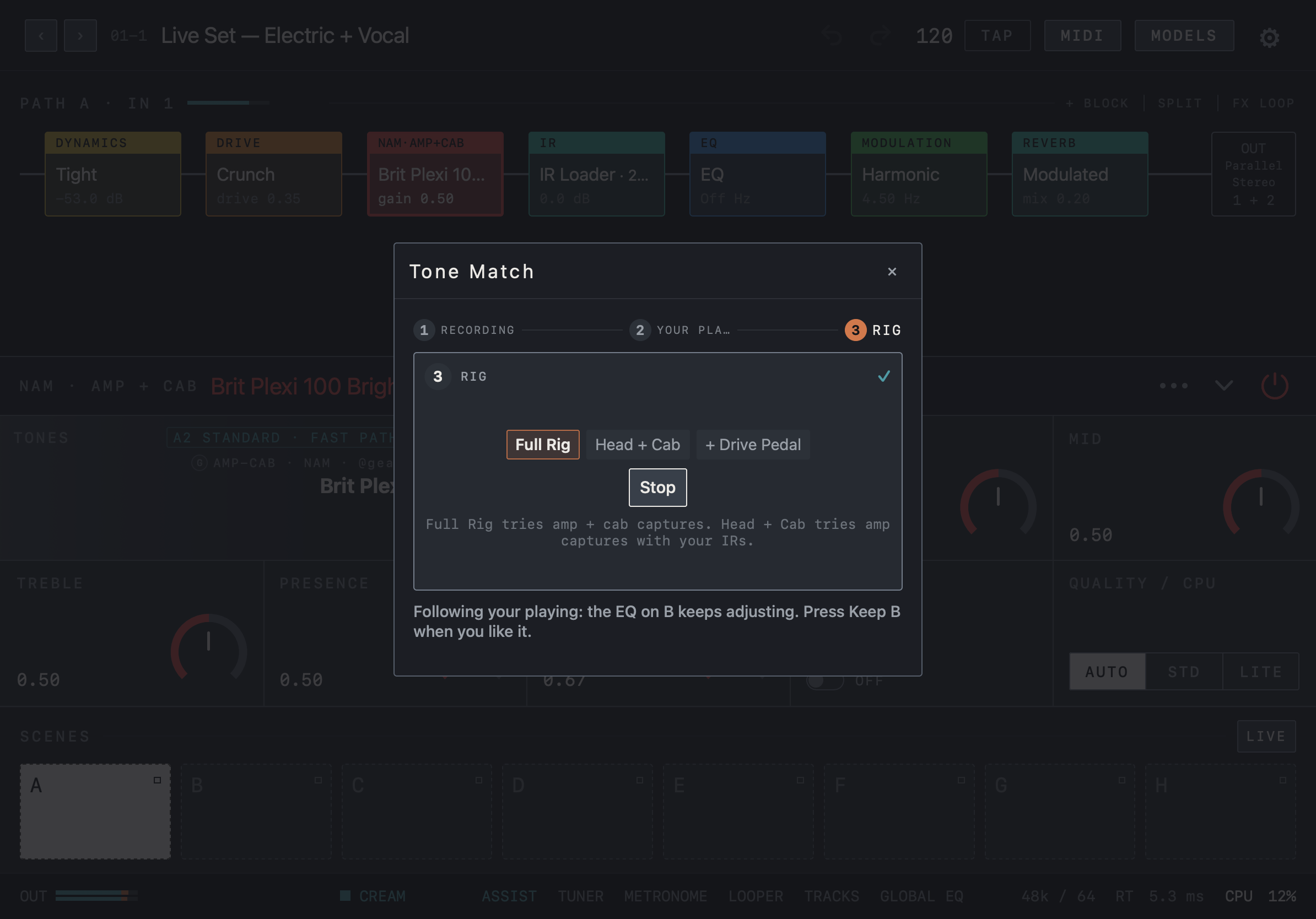 NAM FX — iPad — Tone Match