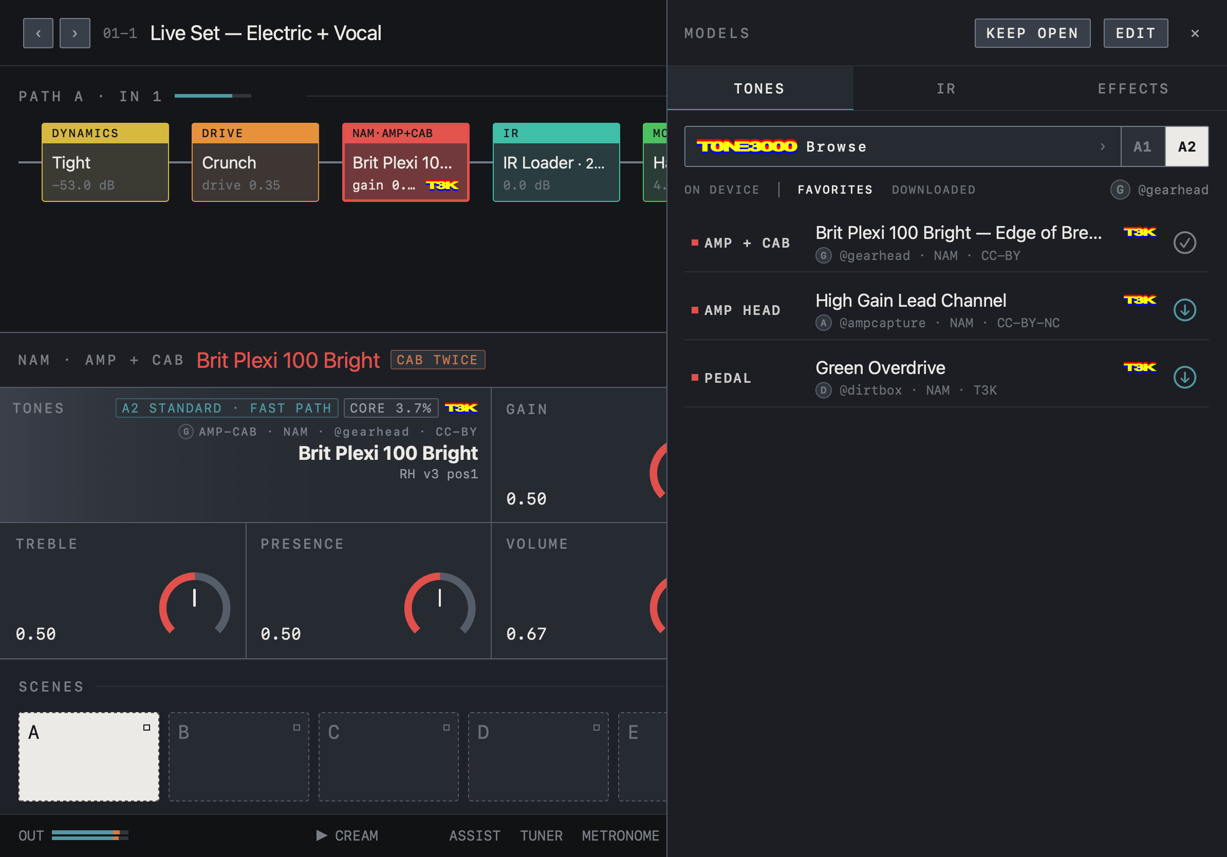NAM FX — iPad — TONE3000 account lists