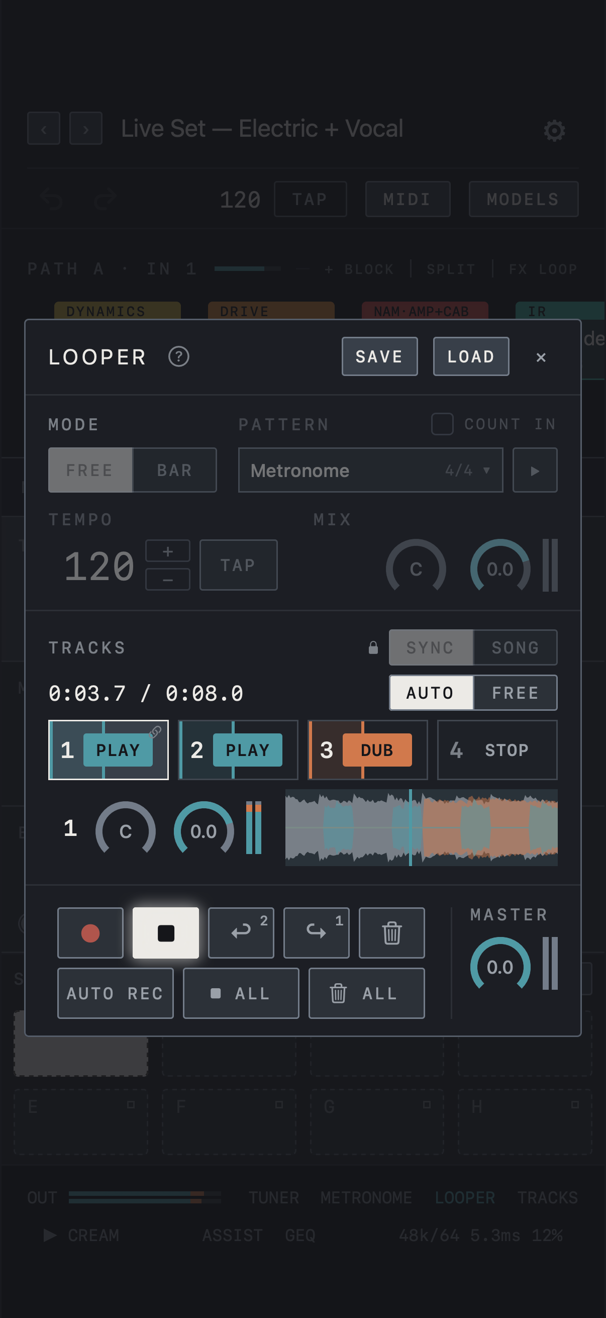 NAM FX — iPhone — Multi-track looper