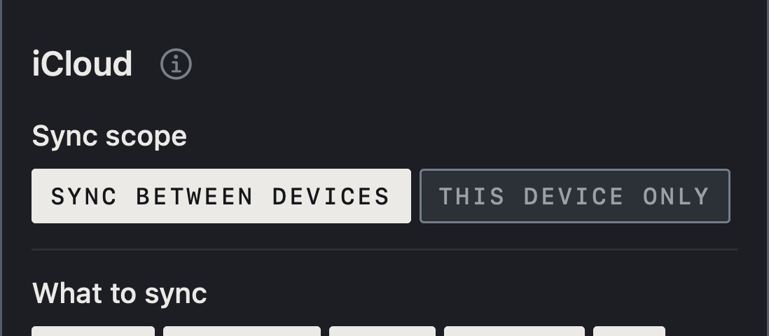 NAM FX on iPhone — This device only, and Device Sync