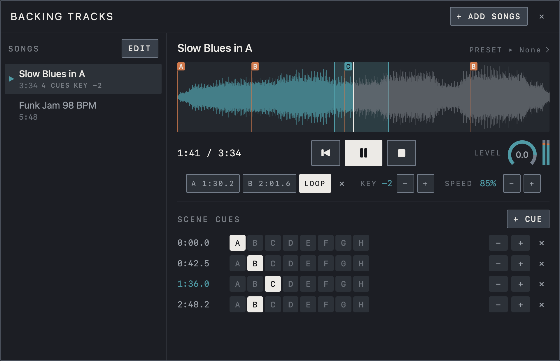 NAM FX on Mac — Add songs and play